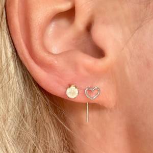 Ohrringe Herz Sterlingsilber minimalistischer Schmuck zartes Geschenk Bild 2