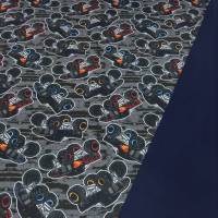 Stoff Softshell Monstertrucks grau schwarz blau rot weiß bunt wasserabweisend Jackenstoff Mantelstoff Kinderstoff Bild 4