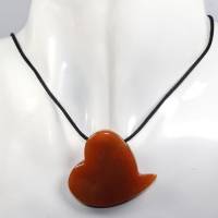 Aventurin (Herz) | Halskette mit Band oder Silber 925 --- Stein-Größe: 34 x 39 mm Bild 2