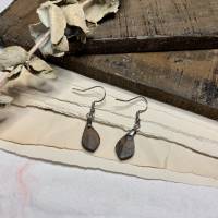 Holz Ohrringe aus Wenge mit Edelstahl Bild 1