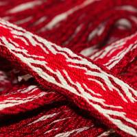 Brettchenborte Baumwolle, Brettchenweben, Zierborte, rot-weiß, Meterware Bild 8