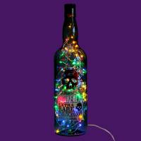 Upcycling Lampe aus Whisky Flasche | Vintage Flaschenlampe für Party u. Hausbar | LED-Flaschenlicht | Deko Leuchtflasche Bild 1