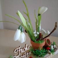Frühling Ostern kleine Tischdeko - Schneeglöckchen und  fröhliches Käfergekrabbel - Geschenkidee - Ostern - Mitbringsel Bild 2