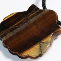 Tigerauge (Muschel) | Halskette mit Band oder Silber 925 --- Stein-Größe: 40 x 36 mm Bild 6