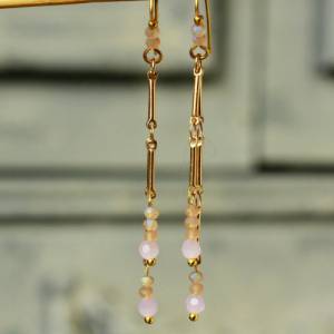 Vergoldete Ohrhänger als elfenhafter Perlenschmuck und zauberhaftes Geschenk für sie Bild 5