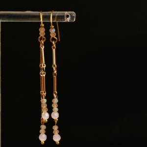Vergoldete Ohrhänger als elfenhafter Perlenschmuck und zauberhaftes Geschenk für sie Bild 8