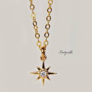 Himmlische Stern Kette Sterling vergoldet - Polarstern / Geschenk für Sie / besonderes Geschenk / Astrologie Bild 1