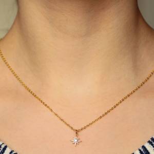 Himmlische Stern Kette Sterling vergoldet - Polarstern / Geschenk für Sie / besonderes Geschenk / Astrologie Bild 3
