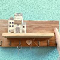 Schlüsselboard handgearbeitet aus Holz, Landhaus-Shabby Bild 4