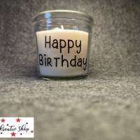 Kerze im Glas mit Duft "Happy Birthday" Bild 2