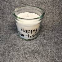Kerze im Glas mit Duft "Happy Birthday" Bild 4