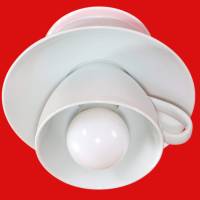 Moderne Tassenlampe | Deckenleuchte aus einer großen 400ml Jumbo-Tasse | Esszimmer- & Küchenlampe aus Porzellan Geschirr Bild 2