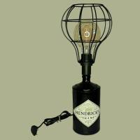 Upcycling Flaschenlampe | Vintage Lampe aus Gin Flasche | Dekoflasche für Hausbar und Party | LED Flaschenlicht Bild 1