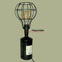 Upcycling Flaschenlampe | Vintage Lampe aus Gin Flasche | Dekoflasche für Hausbar und Party | LED Flaschenlicht Bild 2