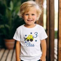 Geburtstagsshirt für Jungen Geschenk mit Radlader Bagger Zahlenshirt T-Shirt Geschenkidee Ostern Geburtstagsüberraschung Bild 1