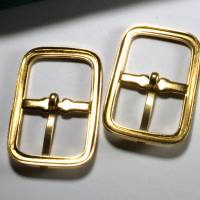 2 Gürtelschnallen 25mm Metall goldfarben Vintage Gürtelschließe Bild 2