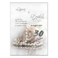 Poster zum 30 Hochzeitstag mit Namen Perlenhochzeit Geschenk für Brautleute Wanddeko Din A4 Bild 1