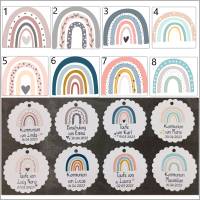 Gastgeschenk-Anhänger im Regenbogen-Design 10 Stück mit 8 verschiedenen Motiven zur Einschulung Bild 10