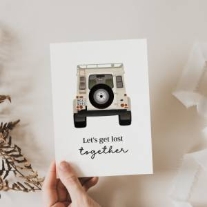 Postkarte Camper Let's get lost together - Jahrestagskarte Abenteuer - Grußkarte Liebe Hochzeitstag Jahrestag