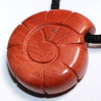 roter Jaspis (Schnecke) | Halskette mit Band oder Silber 925 --- Stein-Größe: 25 x 23 mm Bild 5