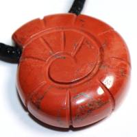 roter Jaspis (Schnecke) | Halskette mit Band oder Silber 925 --- Stein-Größe: 25 x 23 mm Bild 6