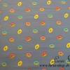 0,75m RESTSTÜCK Jersey Baumwolle Donuts bunt auf grau Bild 3