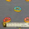 0,75m RESTSTÜCK Jersey Baumwolle Donuts bunt auf grau Bild 4