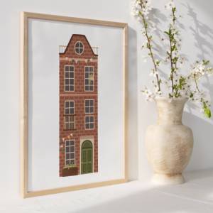 Poster Haus Niederlande Kunstdruck Amsterdam Haus - Geschenk zum Einzug - Poster Umzug Bild 5