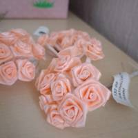 36 Rosenblüten Diorrosen in lachs ca.13 mm Rosen für die Tischdeko oder Geschenke Bild 1