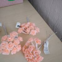 36 Rosenblüten Diorrosen in lachs ca.13 mm Rosen für die Tischdeko oder Geschenke Bild 2