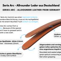 Möbelgriff aus Leder Serie "Arc" nach Maß handgefertigte Ledergriffe / deutsche Manufaktur / Schrankgriffe in 30 Bild 4