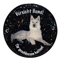 Türschild nach Wunsch, rund, Achtung Hund, Vorsicht Hund, Haustürschild, personalisiert Bild 1
