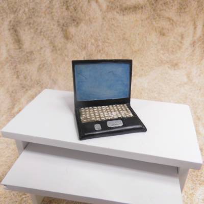 Miniatur Laptop schwarz für PC Büroausstattung - Wichtelbüro - Home Office  zur Dekoration oder zum Basteln