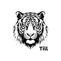 Bügelbild Tiger in Wunschfarben zum aufbügeln- mit oder ohnen Namen - Personalisierbares Bügelbild Bild 2