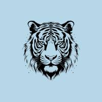 Bügelbild Tiger in Wunschfarben zum aufbügeln- mit oder ohnen Namen - Personalisierbares Bügelbild Bild 3