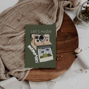 Postkarte Polaroid Kamera Reise Geschenkverpackung Reise - Grußkarte Abenteuer - Geschenk "let's make memories&# Bild 4