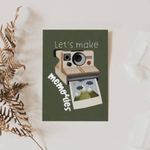 Postkarte Polaroid Kamera Reise Geschenkverpackung Reise - Grußkarte Abenteuer - Geschenk "let's make memories&# Bild 5