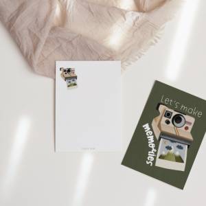 Postkarte Polaroid Kamera Reise Geschenkverpackung Reise - Grußkarte Abenteuer - Geschenk "let's make memories&# Bild 6