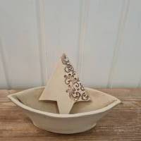 Keramik Boot zum bepflanzen natur 19 cm, Handarbeit, Unikat Bild 1