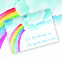 Friendly Fox Regenbogen Karte zur Konfirmation, 1 Konfirmationskarte mit Umschlag, Klappkarte Konfirmation Junge Mädchen Bild 3