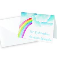 Friendly Fox Regenbogen Karte zur Konfirmation, 1 Konfirmationskarte mit Umschlag, Klappkarte Konfirmation Junge Mädchen Bild 7