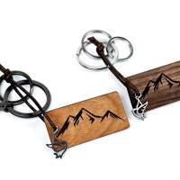 Schlüsselanhänger Berge | handgefertigt aus Holz | Ein Stück Natur zum Greifen nah Bild 6