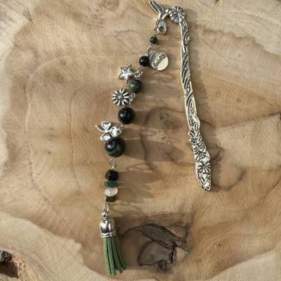 Handgefertigtes Lesezeichen mit Edelsteinen, UNIKAT