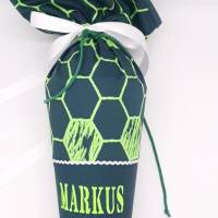 Schultüte Fussball passend zum Ergobag Volltreffbär / Schultüte aus Stoff / nachhaltig Bild 3
