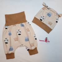 Newborn Baby Set - Pumphose & Mütze - Little Safari BIO Jersey Gr. 50-62 Bild 1