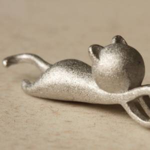 Sterling Silber Kette Katze - Anhängliche Katze / Geschenk für Sie / minimalistische Kette / Silber Schmuck Bild 5