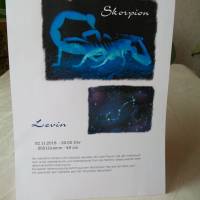 Sternzeichen Skorpion, Namenskarte, Poster, personalisiert, zum Beispiel als Taufgeschenk Bild 1