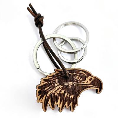 Premium Schlüsselanhänger Adler aus Edelholz - Einzigartiges Geschenk