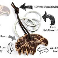 Premium Schlüsselanhänger Adler aus Edelholz - Einzigartiges Geschenk Bild 4