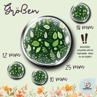 Cabochon Vorlagen -  Grüne Blätter Muster - 10 mm, 12 mm, 14 mm und 25 mm Bild 2